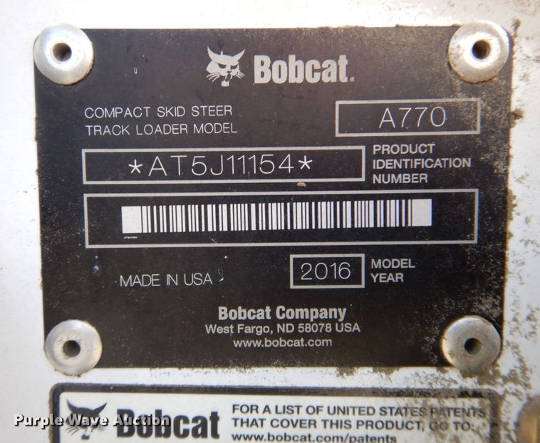 image for item DP4033 2016 Bobcat A770  skid steer loader