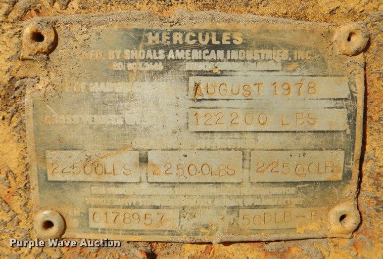 image for item DP4043 1978 Hercules 50DLB-F  lowboy equipment trailer