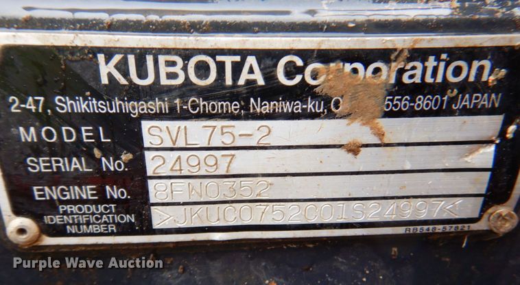 image for item DP4204 2015 Kubota SVL75  tracked skid steer loader