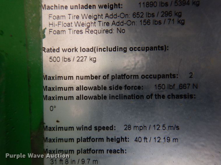 image for item DP5540 2014 Genie S40  boom lift