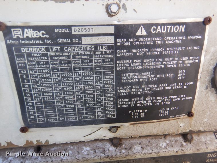 image for item DS5611 1994 International 4900  digger derrick truck