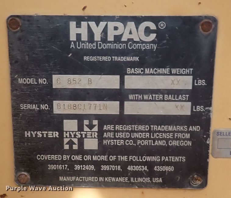 image for item DS7073 Hyster C852B  single drum vibratory roller