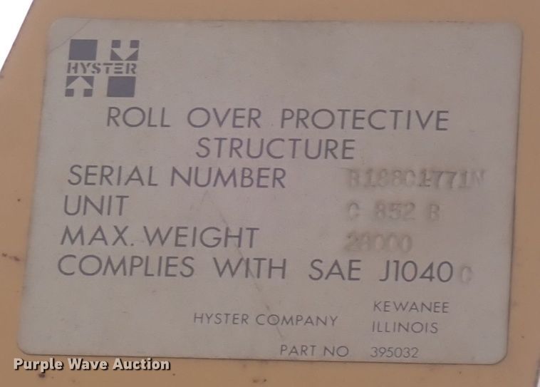 image for item DS7073 Hyster C852B  single drum vibratory roller