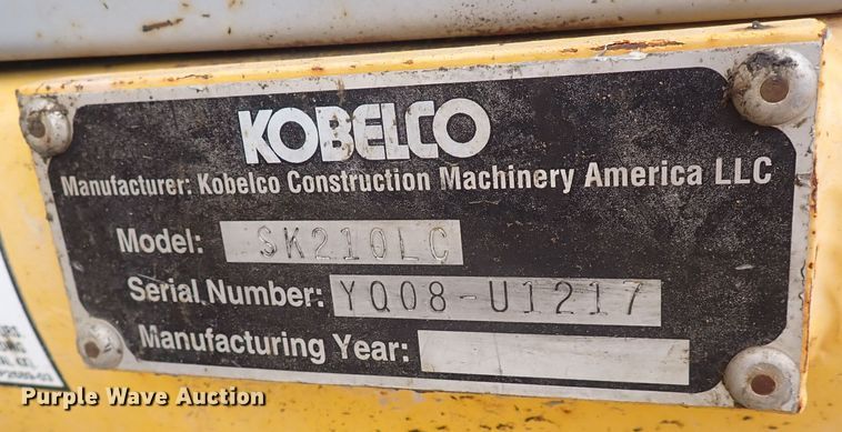 image for item DS7076 2003 Kobelco SK210LC  excavator