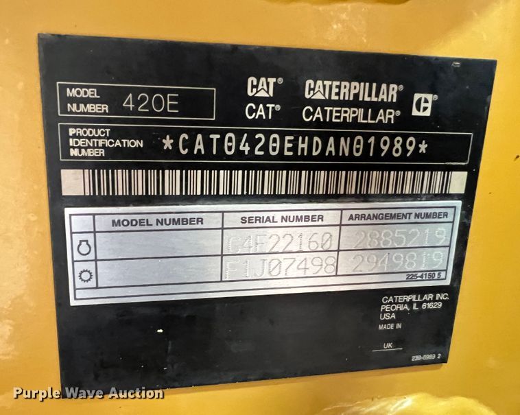 image for item DS8249 2012 Caterpillar 420E IT  backhoe