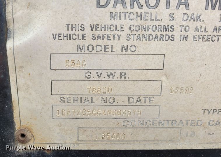 image for item FC9142 1989 Trail-Eze  equipment trailer