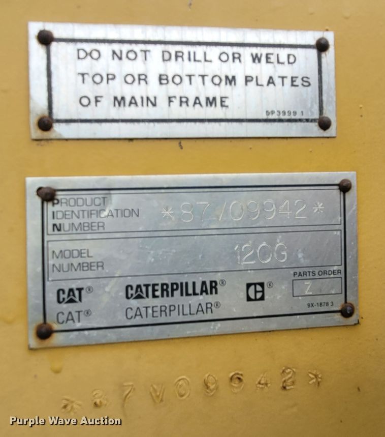 image for item FC9153 1994 Caterpillar 120G  motor grader