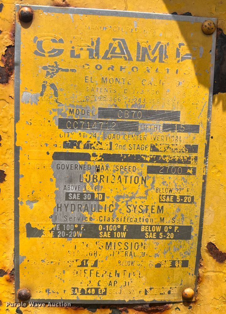 image for item HL9042 1971 Champ CB70  forklift