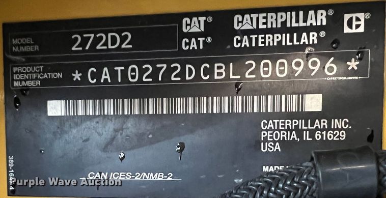 image for item HL9079 2018 Caterpillar 272D2  skid steer loader