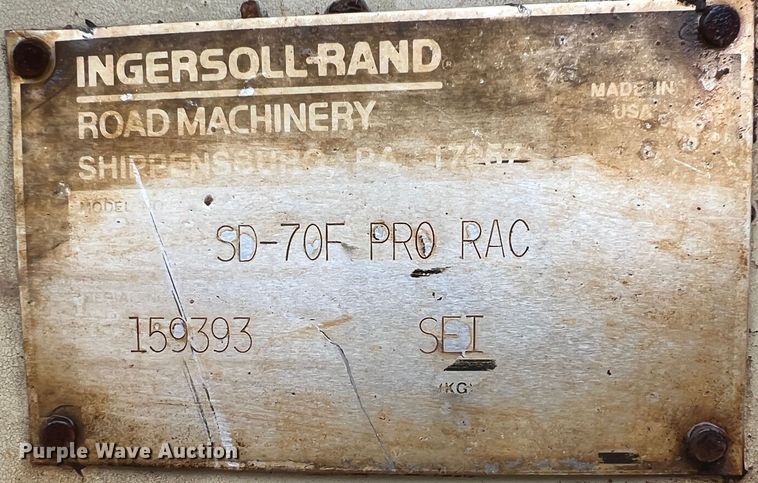image for item HL9084 1999 Ingersoll Rand SD-70F PRO RAC  single drum vibratory roller