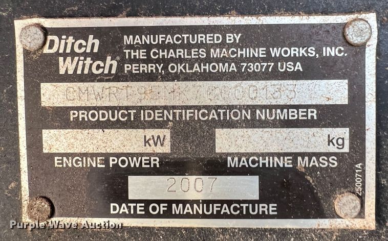 image for item HL9097 2007 Ditch Witch RT95  trencher