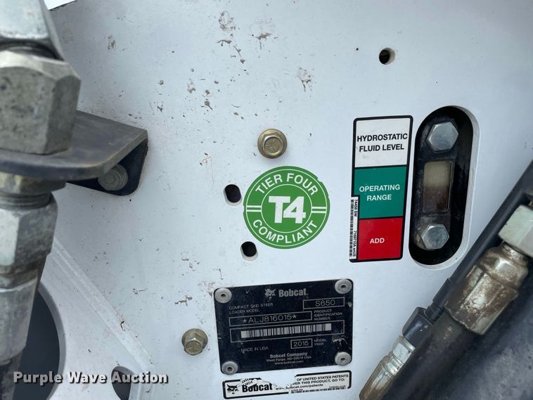 image for item JC9866 2015 Bobcat S650  skid steer loader