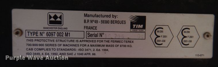 image for item JH9742 2005 Terex 760B  backhoe