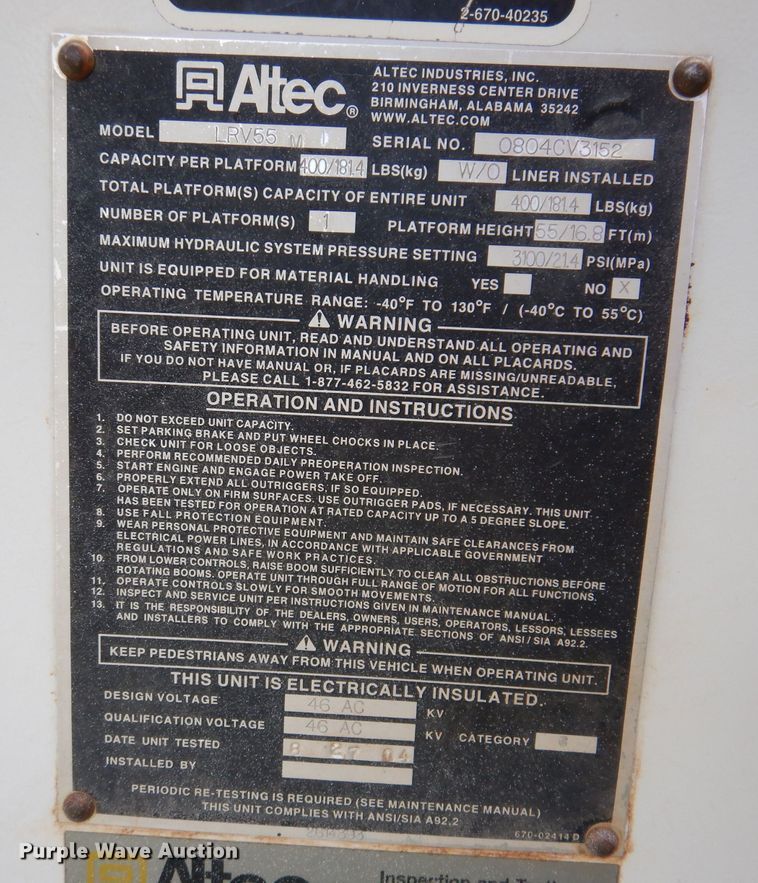 image for item JH9771 2004 GMC C7500  forestry bucket truck