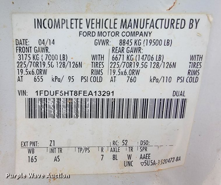 image for item JL9426 2015 Ford F550 Super Duty  bucket truck