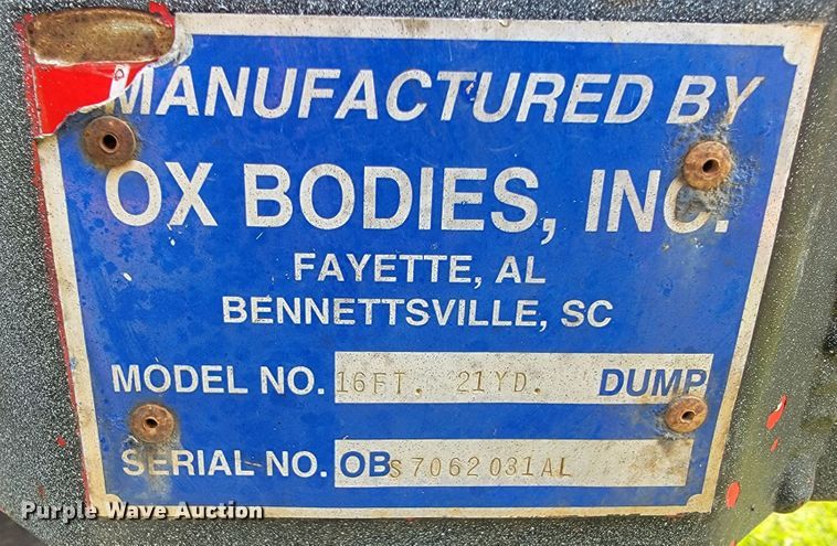 image for item JL9610 Ox Bodies  dump truck bed