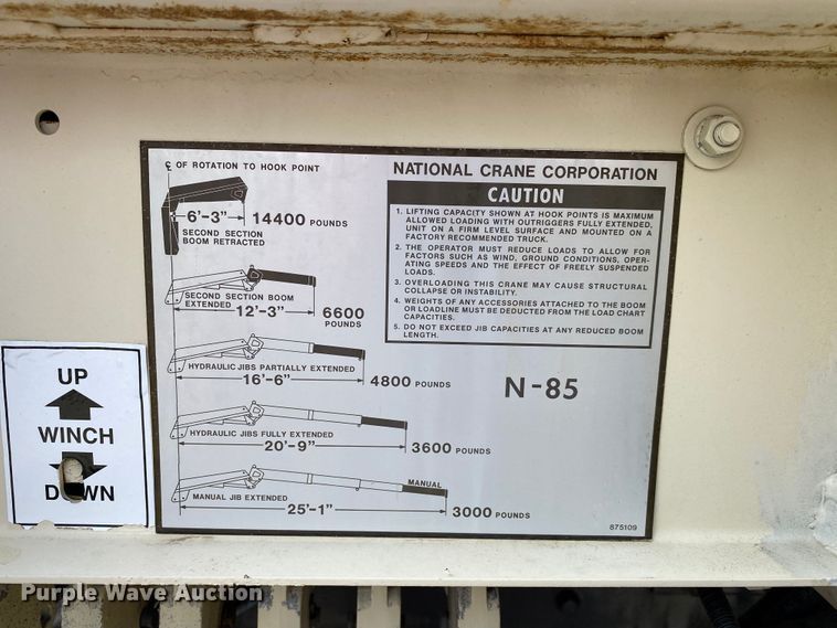 image for item JU9233 2008 Freightliner Business Class M2  crane truck