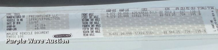 image for item JU9233 2008 Freightliner Business Class M2  crane truck