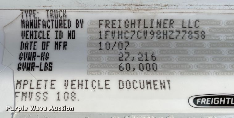 image for item JU9233 2008 Freightliner Business Class M2  crane truck