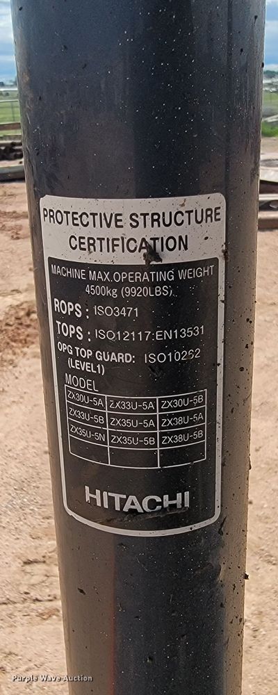 image for item KA9317 Hitachi ZX35U-5N  mini excavator