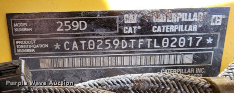 image for item KA9321 2014 Caterpillar 259D  tracked skid steer loader