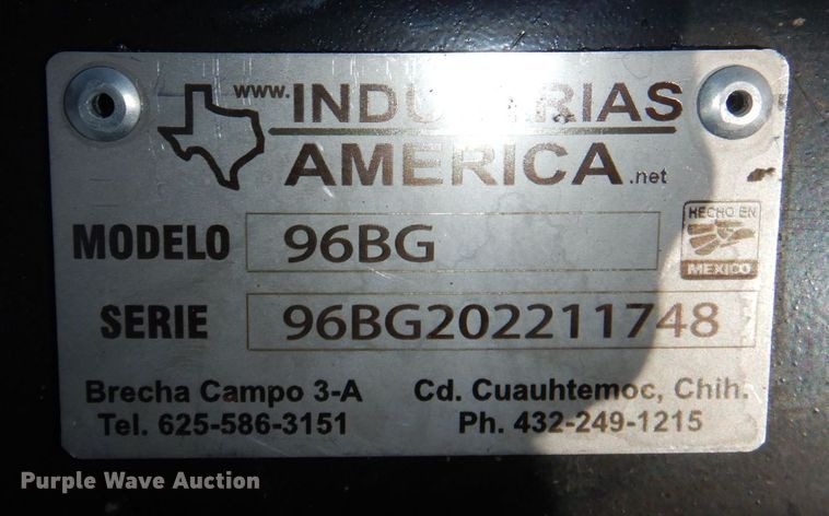 image for item KD9868 Industrias America 96BG  skid steer grapple bucket