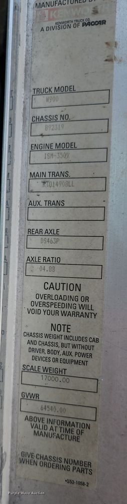 image for item KF9044 2002 Kenworth W900  ready mix truck