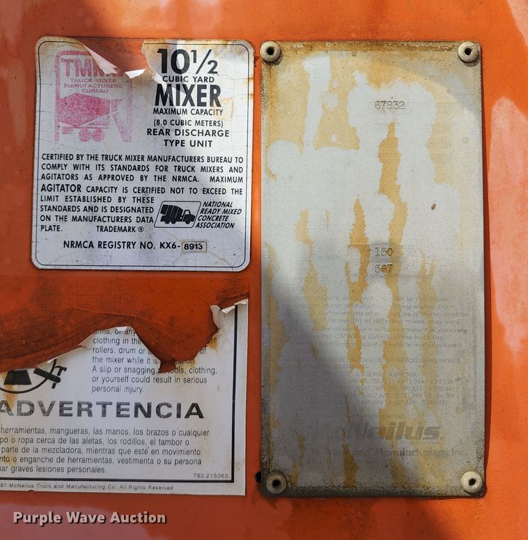 image for item KF9047 2002 Kenworth W900  ready mix truck