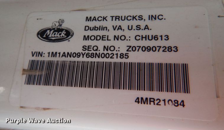 image for item KP9074 2008 Mack CHU613  water truck