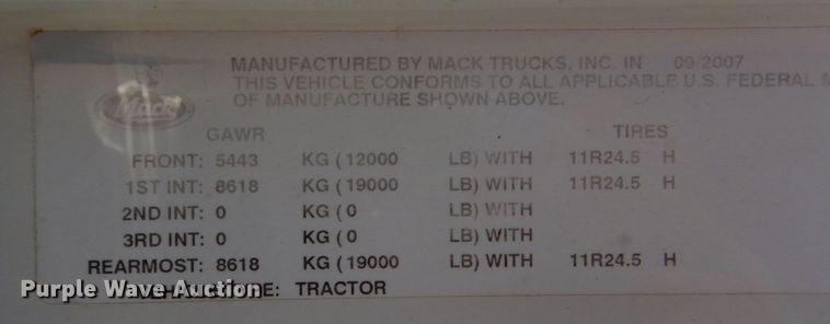 image for item KP9074 2008 Mack CHU613  water truck