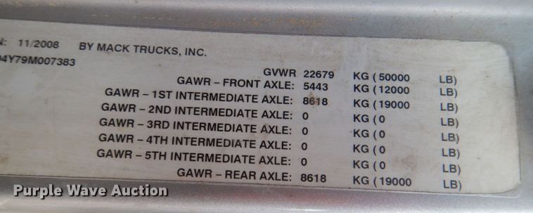 image for item KP9076 2009 Mack Granite GU713  dump truck