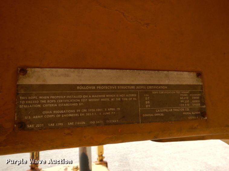 image for item KP9129 1979 Caterpillar D7G  cable plow