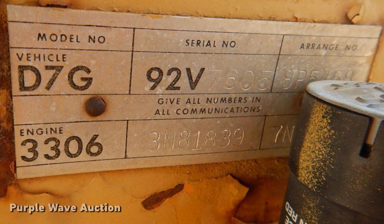 image for item KP9129 1979 Caterpillar D7G  cable plow