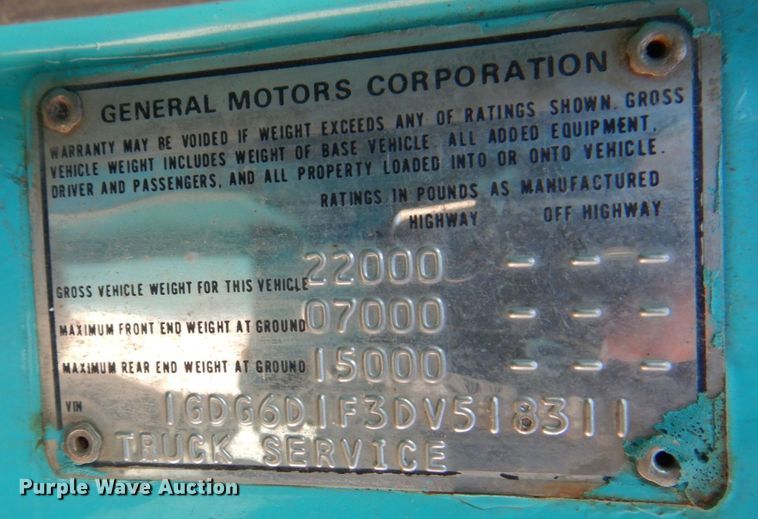 image for item KR9305 1983 GMC C6000  dump flatbed truck