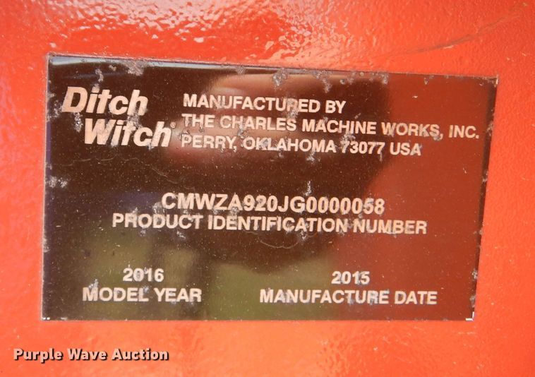 image for item KS9904 2016 Ditch Witch A920  trencher backhoe