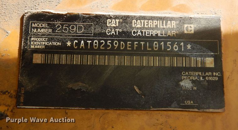 image for item KS9911 2014 Caterpillar 259D  tracked skid steer loader