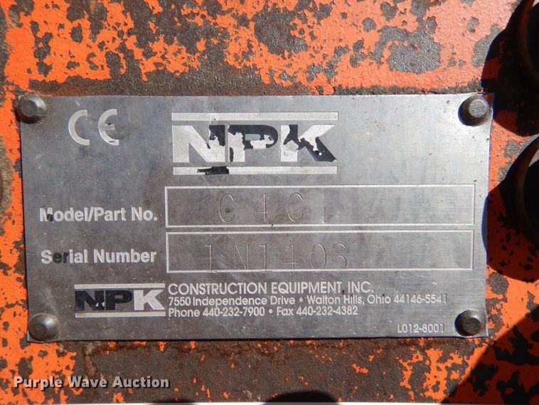 image for item LS9218 NPK C-4C  excavator plate compactor