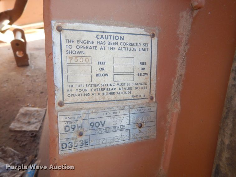 image for item MX9899 1975 Caterpillar D9H  dozer