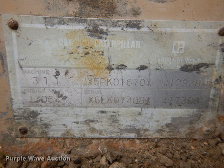 image for item DP4159 1995 Caterpillar 311  excavator