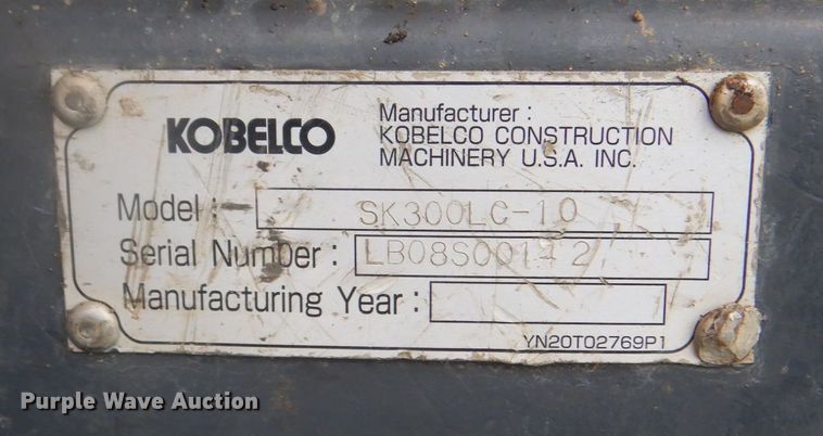 image for item DP4161 2018 Kobelco SK300LC-10  excavator