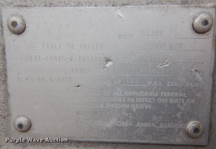 image for item DH8540 1996 Transcraft Eagle W2  flatbed trailer