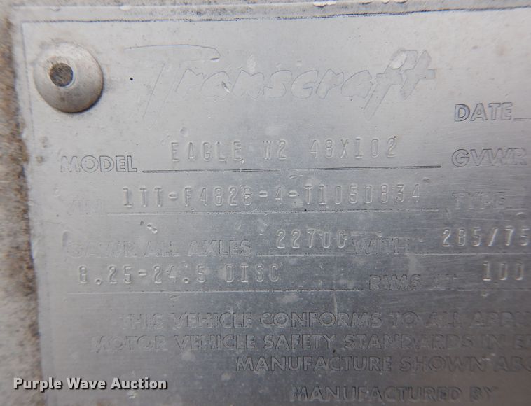 image for item DH8541 1996 Transcraft Eagle W2  flatbed trailer