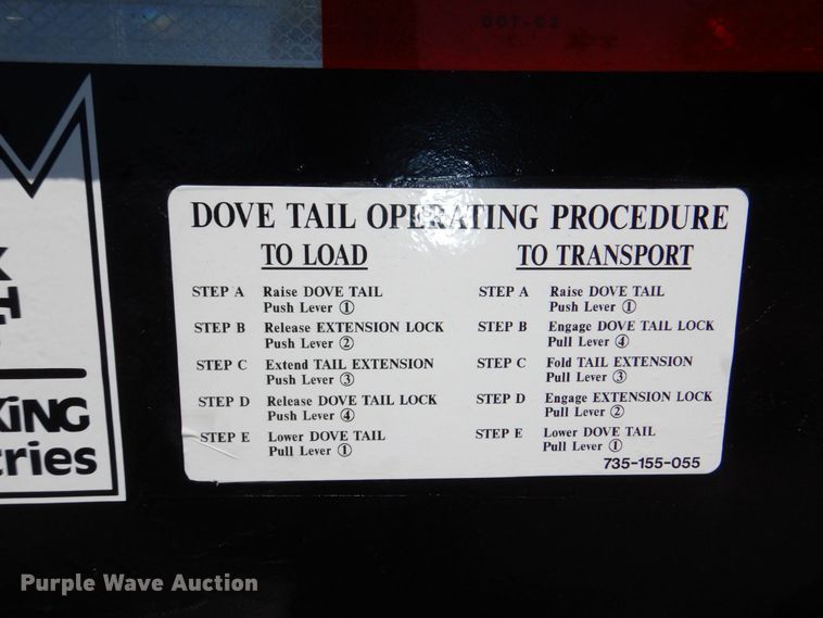 image for item DN7494 2000 Trail King TK70HT  drop deck equipment trailer