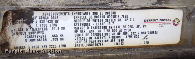 image for item DP5565 1999 Volvo VN  semi truck