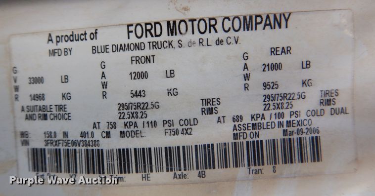 image for item DS8047 2006 Ford F750 Super Duty  water truck