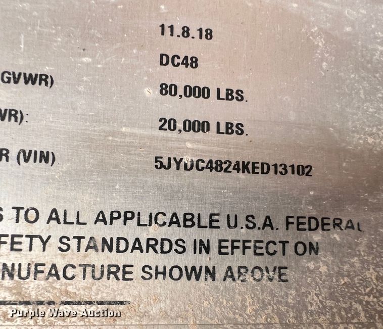 image for item DS8282 2019 Dorsey DC48  drop deck trailer