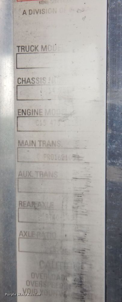 image for item KR9289 2007 Kenworth T800  semi truck