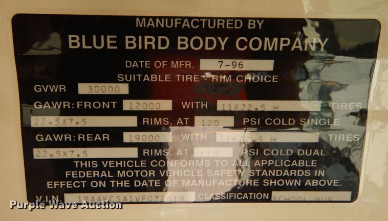 image for item DI1900 1997 Blue Bird TC2000  school bus