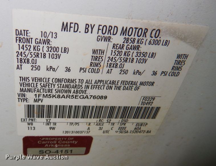 image for item DJ3834 2014 Ford Explorer Police Interceptor  SUV