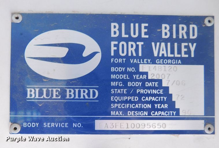 image for item DJ7666 2007 Blue Bird  school bus